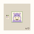 Hippo hand-painted needlepoint canvas: a pleasant purple hippo