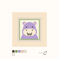 Hippo design as painted: a pleasant purple hippo