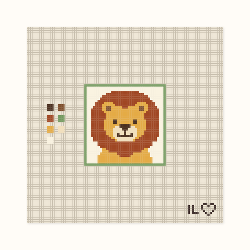Lion hand-painted needlepoint canvas: a pleasant lion