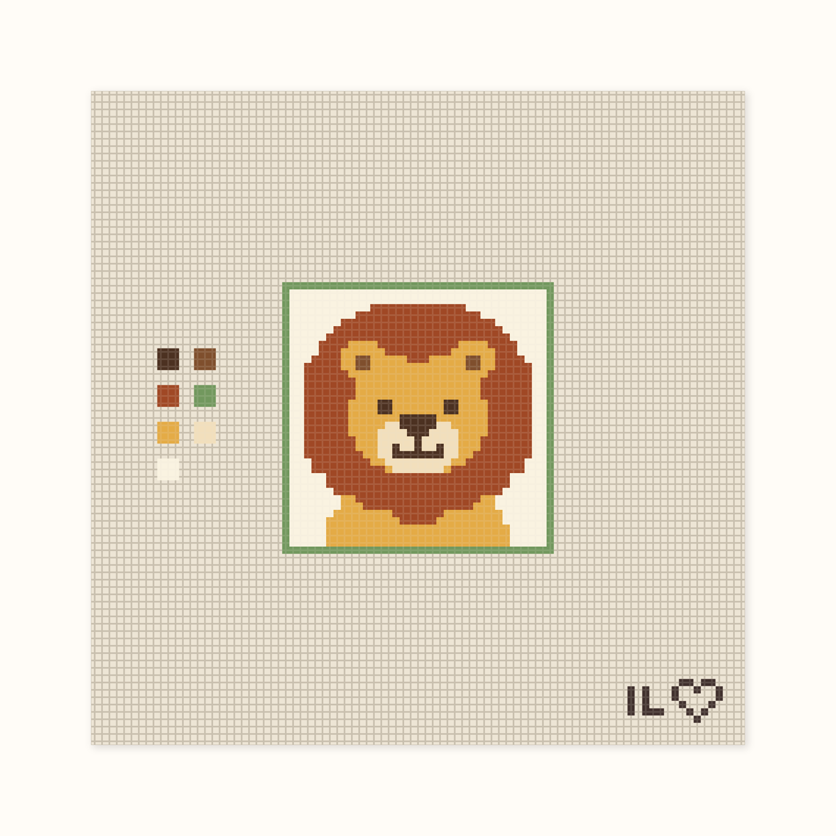 Lion hand-painted needlepoint canvas: a pleasant lion