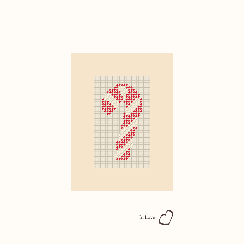 Mini Candy Cane shown stitched