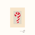 Mini Candy Cane design as painted: a red and white striped candy cane
