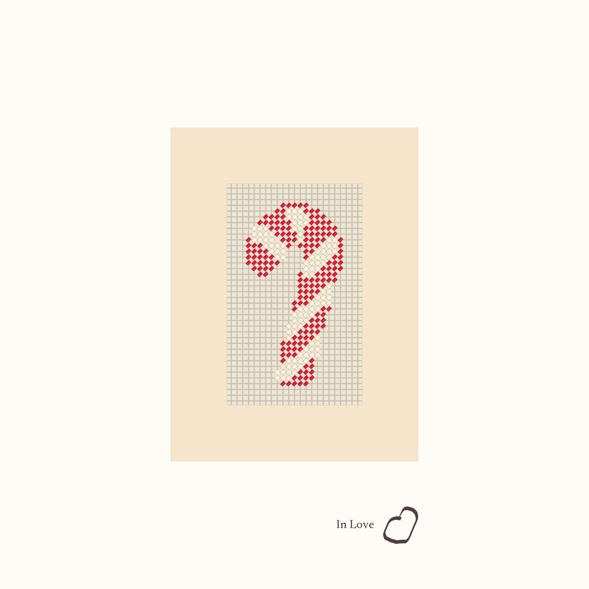 Mini Candy Cane shown stitched
