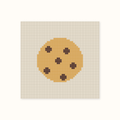 Mini Chocolate Chip Cookie hand-painted needlepoint canvas: a golden chocolate chip cookie