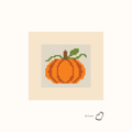 Mini Pumpkin design as painted: an orange pumpkin with a green stem and curling vine