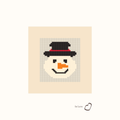 Mini Snowman design as painted: a smiling snowman's face in a black top hat with a carrot nose