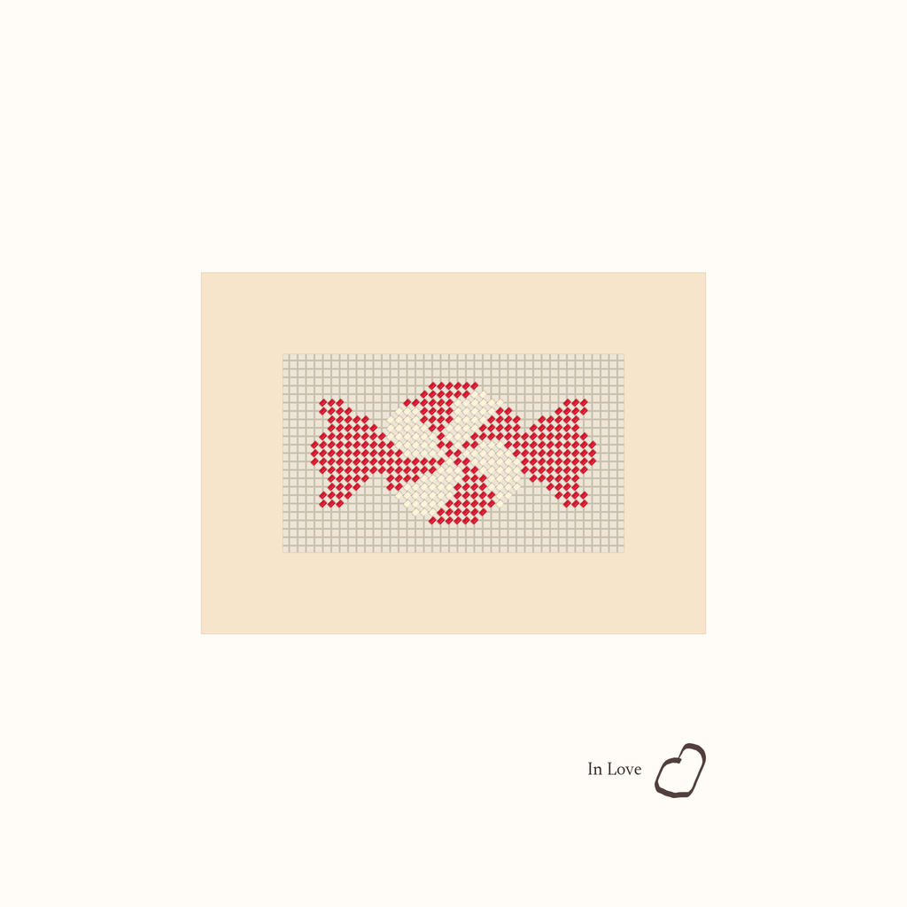 Mini Wrapped Peppermint shown stitched