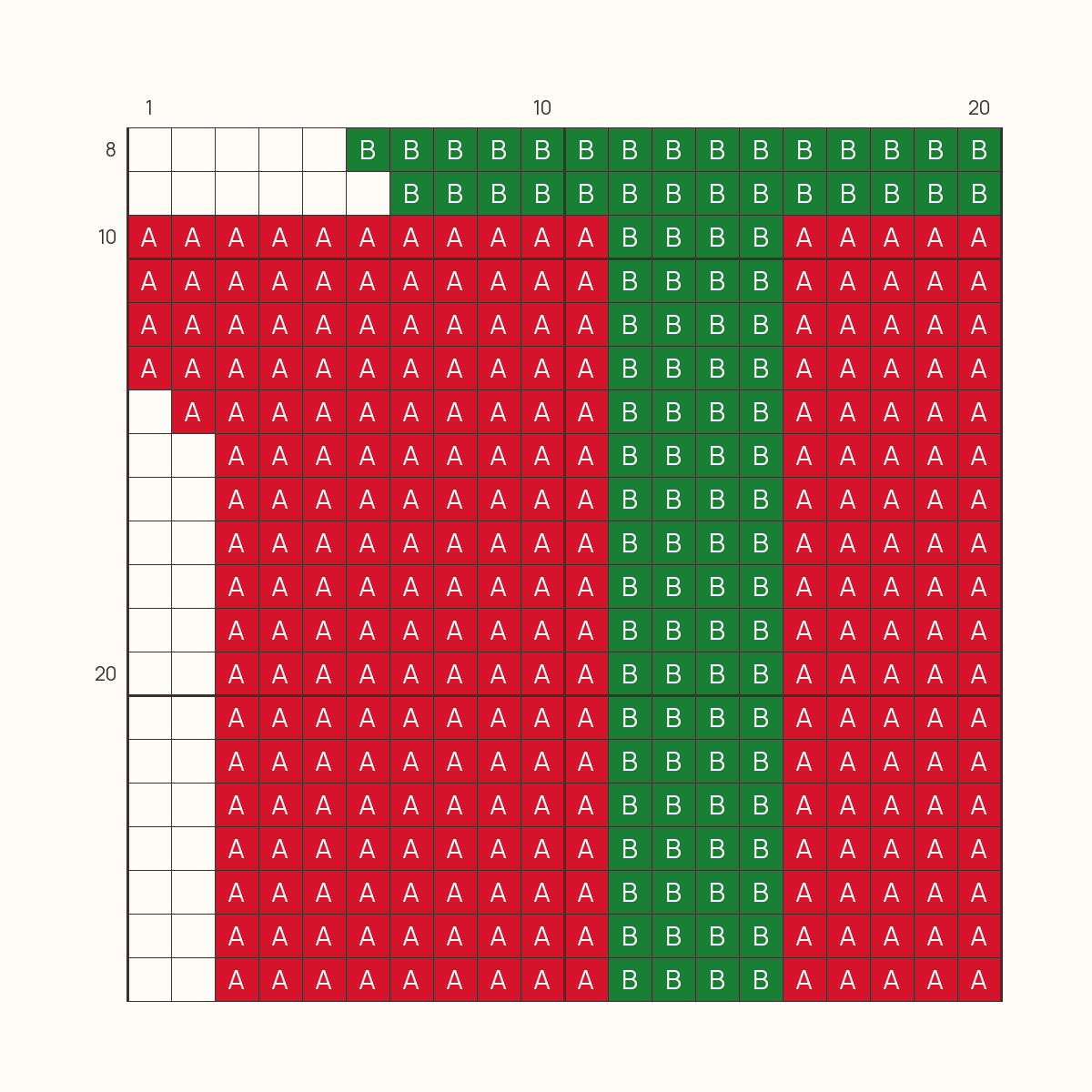 Mini Wrapped Present stitch chart, one square per stitch