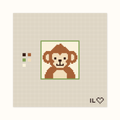 Monkey hand-painted needlepoint canvas: a pleasant monkey