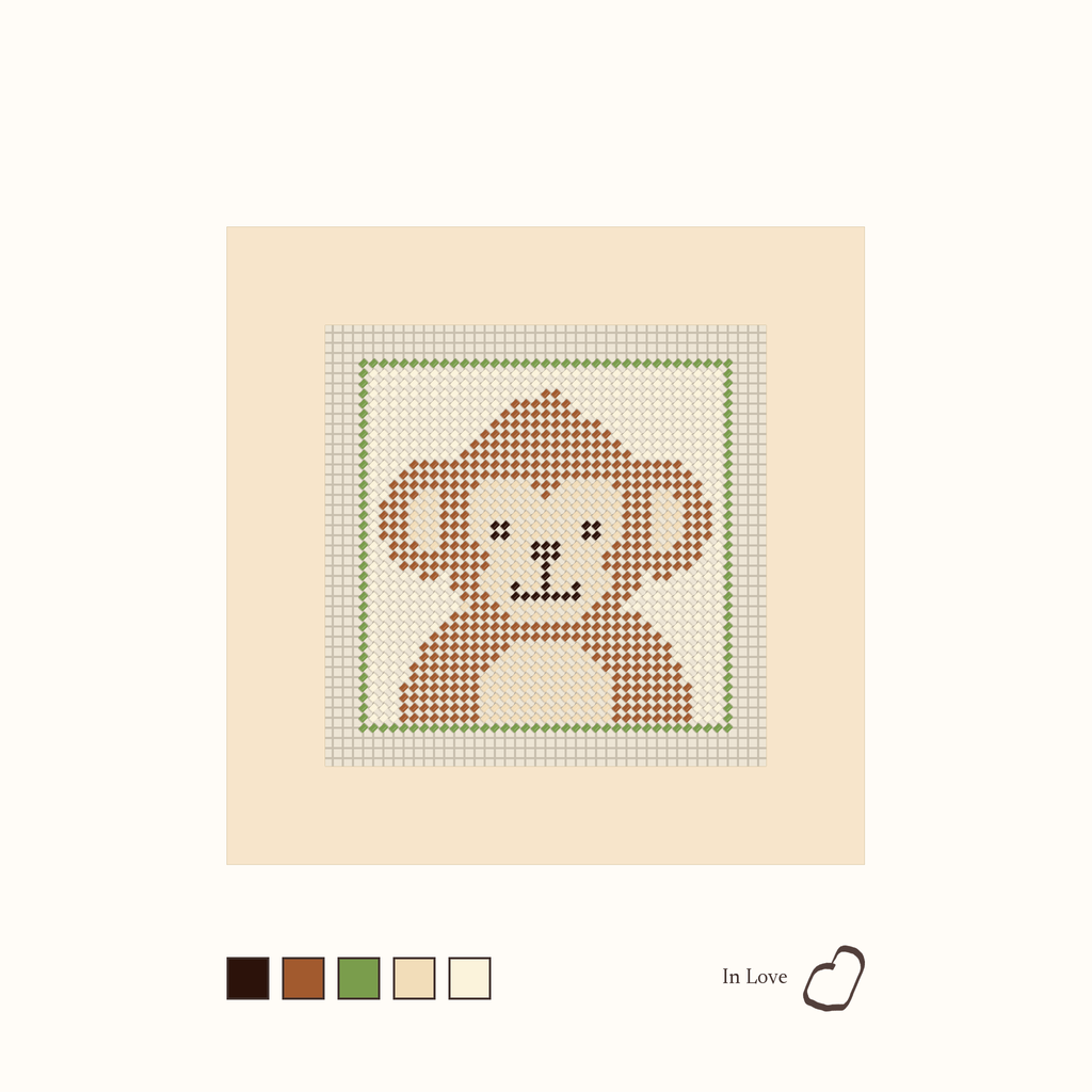 Monkey shown stitched