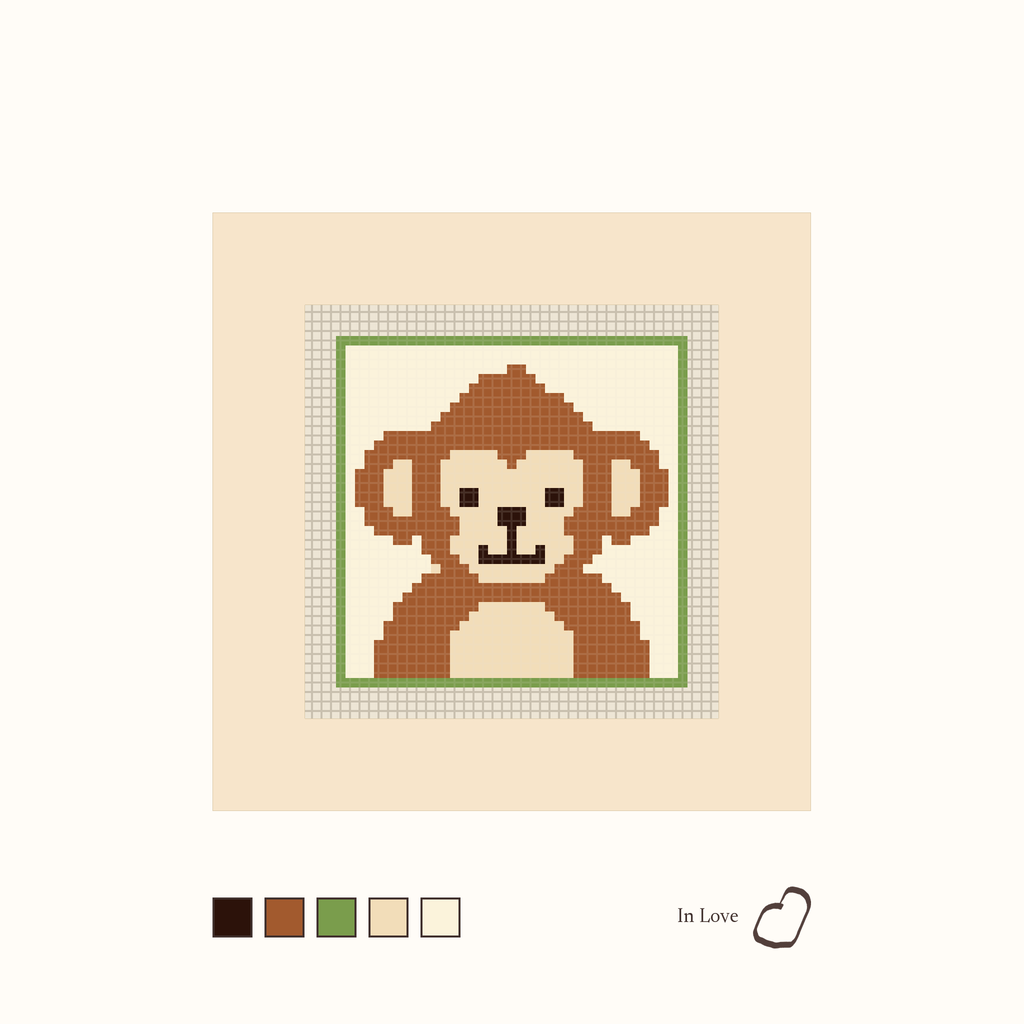 Monkey design as painted: a pleasant monkey