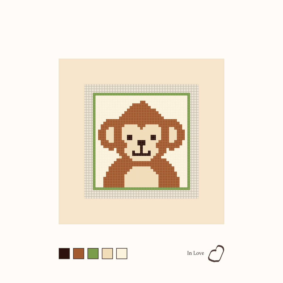 Monkey design as painted: a pleasant monkey