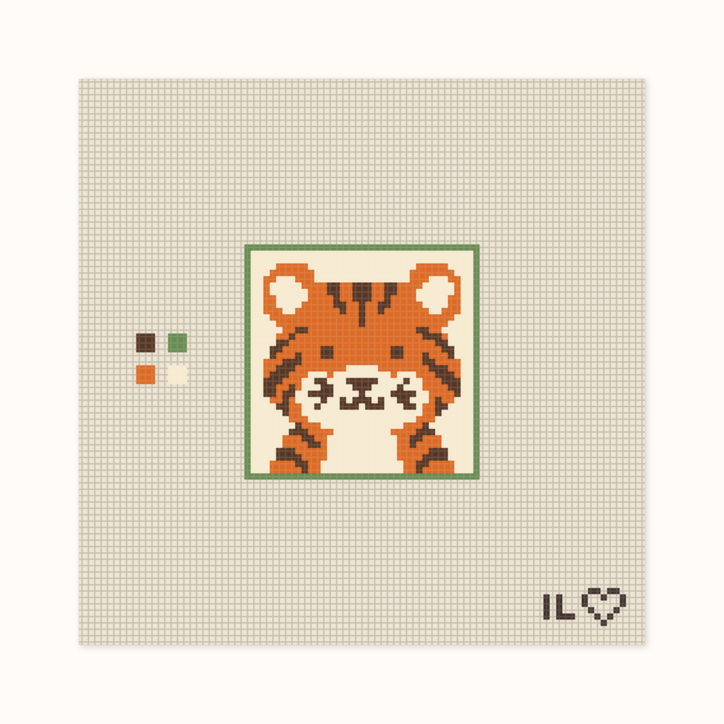 Tiger hand-painted needlepoint canvas: a pleasant tiger