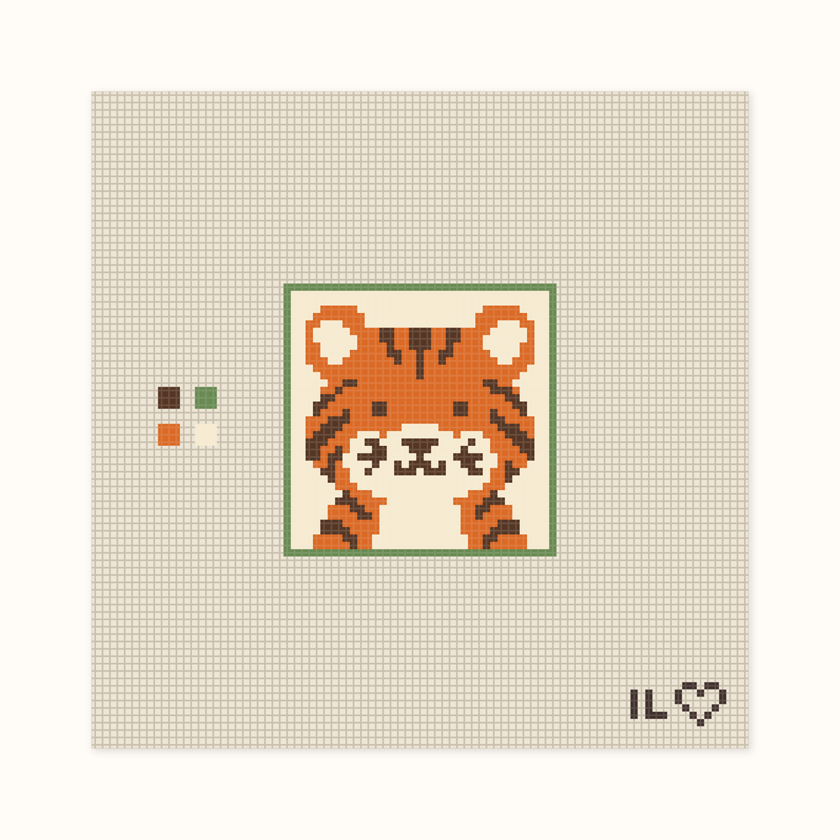 Tiger hand-painted needlepoint canvas: a pleasant tiger