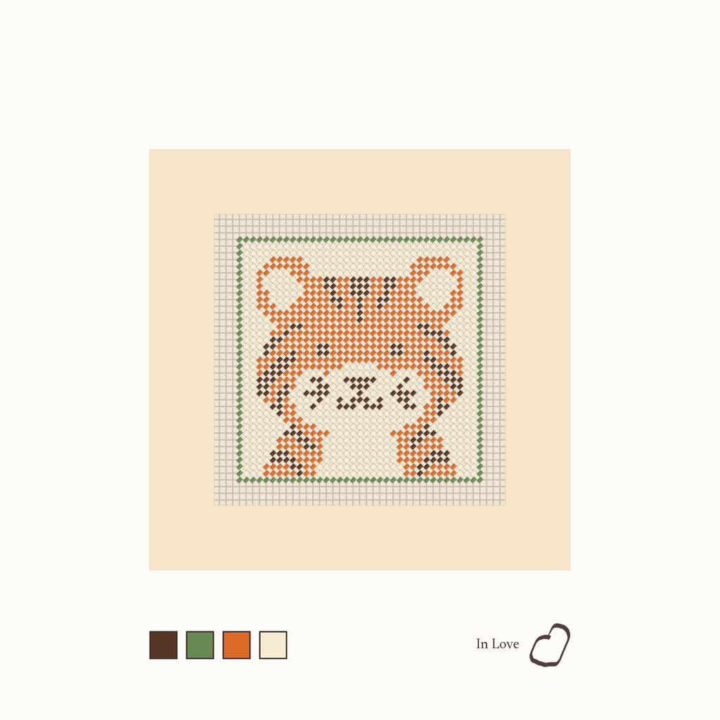 Tiger shown stitched