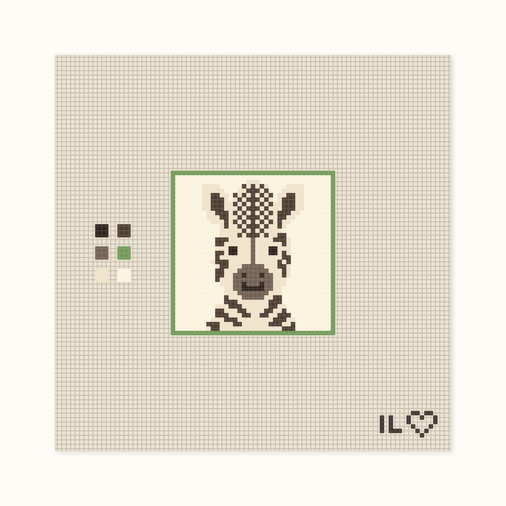 Zebra hand-painted needlepoint canvas: a pleasant zebra