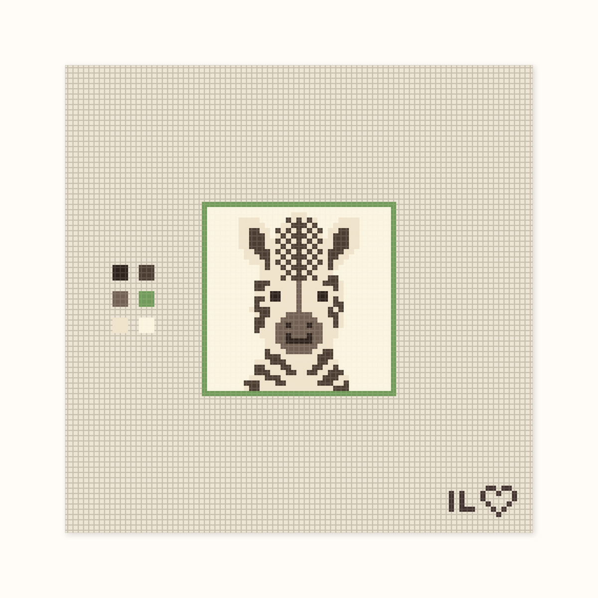 Zebra hand-painted needlepoint canvas: a pleasant zebra