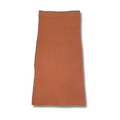 Rust ribbed-knit midi pencil skirt, laid flat