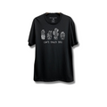 Black tee with four potted cacti drawn in white and "can't touch this" underneath
