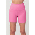 Bubblegum pink high-waisted biker shorts